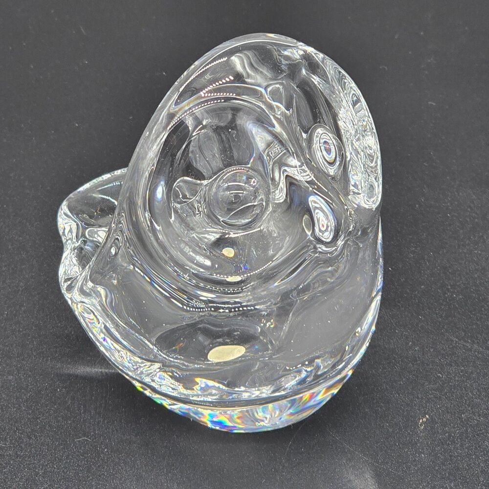 Vintage Art Vannes Crystal Owl Art Glass France Pipe Holder Trinket Dish